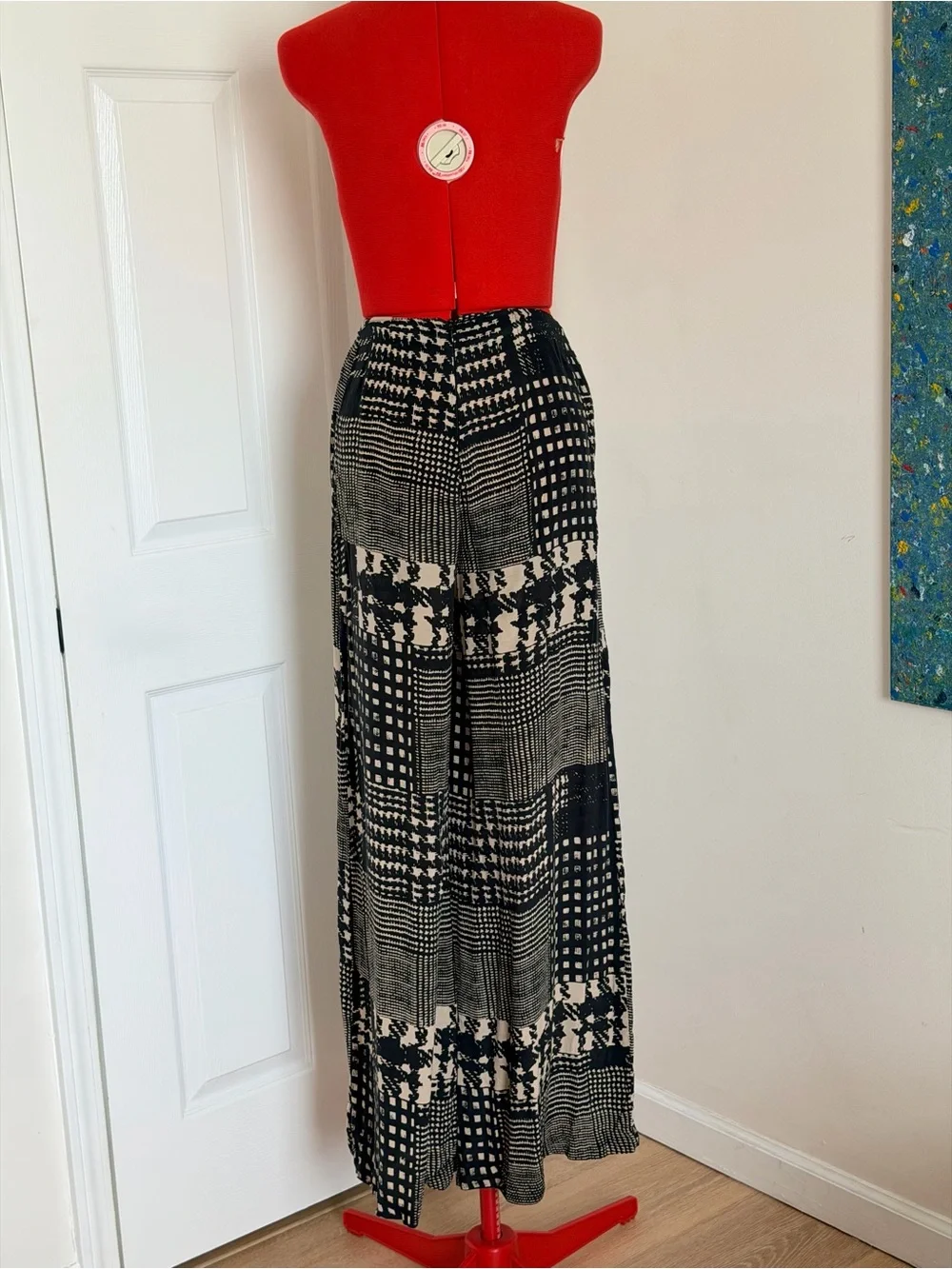 $285 Vintage Winter Kate Silk Wide Leg Pants Culottes High Rise S Tall Palazzo - Picture 3 of 12